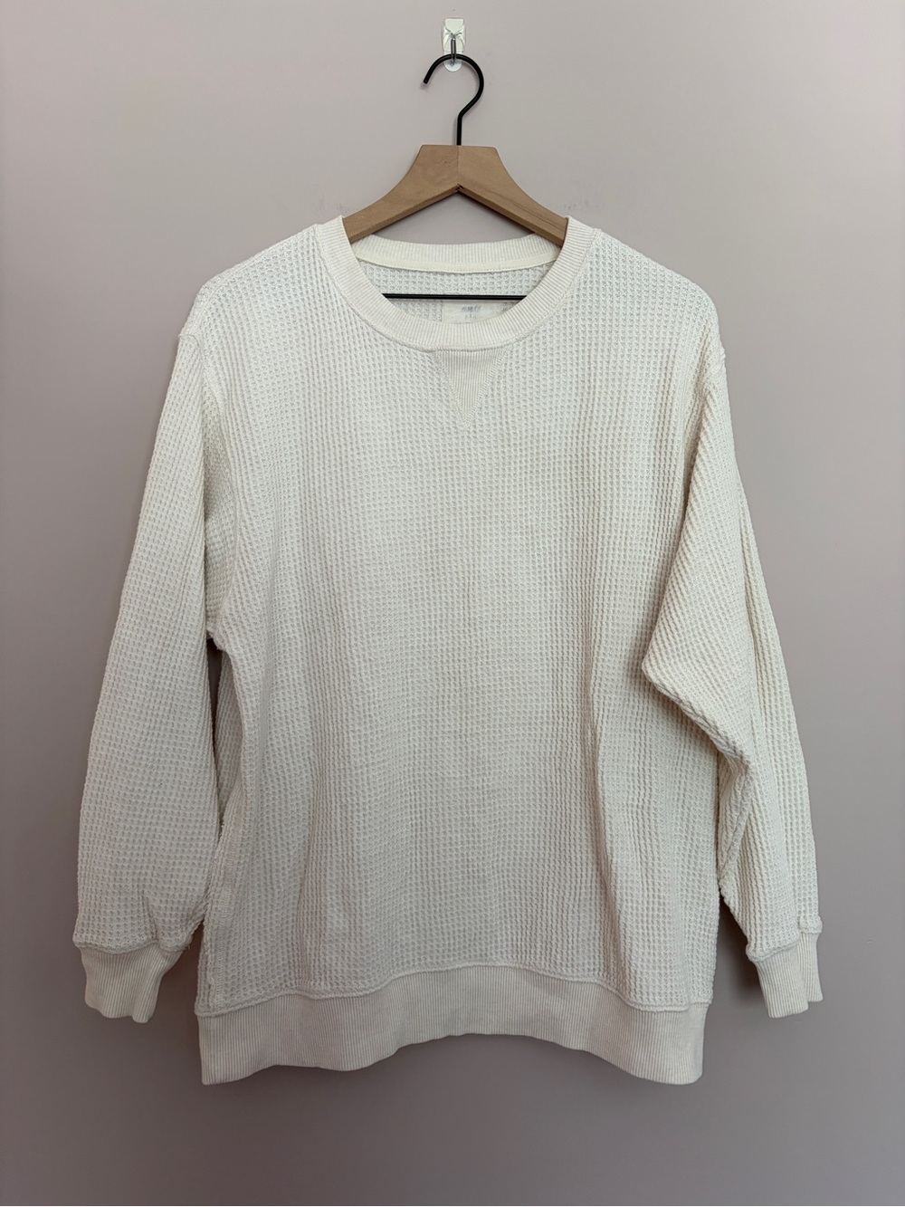 Aerie Waffle Knit Crewneck Sweatshirt Small